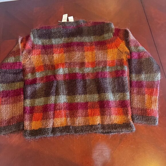 Talbots‎ Hand Knit Striped Cardigan Sweater S Multicolor mohair Button Front - Picture 9 of 10